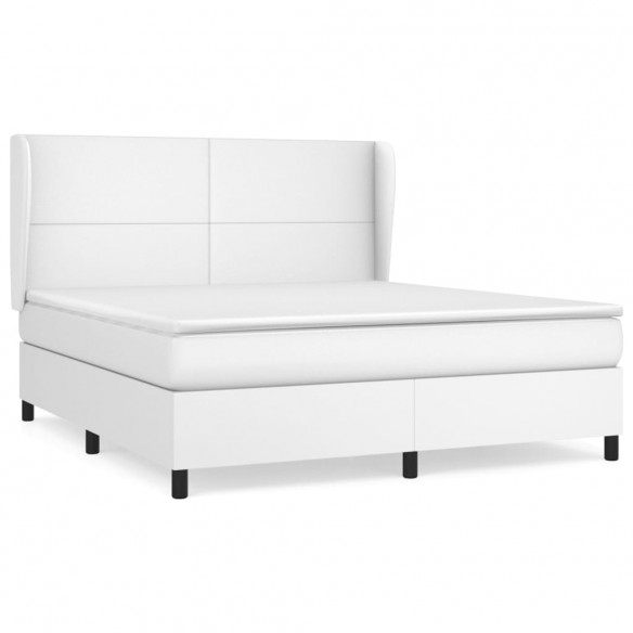 Cadre de lit avec matelas Blanc 180x200cm Similicuir