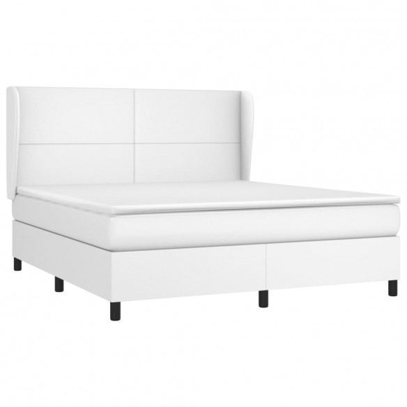 Cadre de lit avec matelas Blanc 180x200cm Similicuir