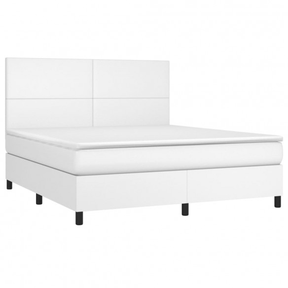 Cadre de lit avec matelas et LED Blanc 180x200 cm