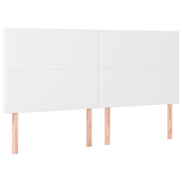 Têtes de lit 4 pcs Blanc 100x5x78/88 cm Similicuir