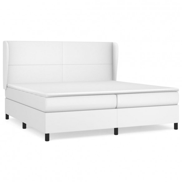 Cadre de lit avec matelas Blanc 200x200cm Similicuir