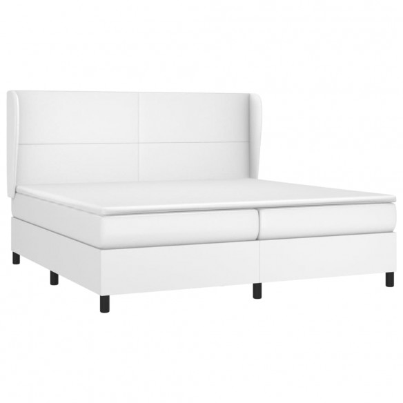 Cadre de lit avec matelas Blanc 200x200cm Similicuir