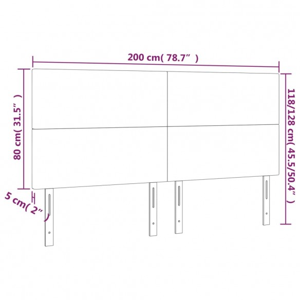 Têtes de lit 4 pcs Blanc 100x5x78/88 cm Similicuir