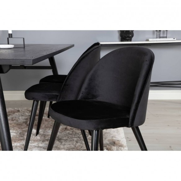 Venture Home Chaises à manger lot de 2 Velvet velours noir