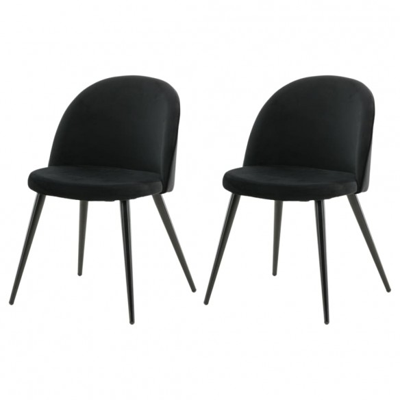 Venture Home Chaises à manger lot de 2 Velvet velours noir