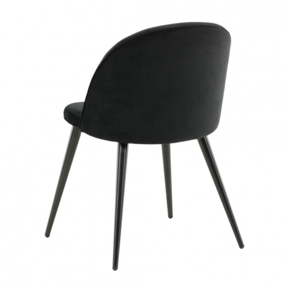 Venture Home Chaises à manger lot de 2 Velvet velours noir