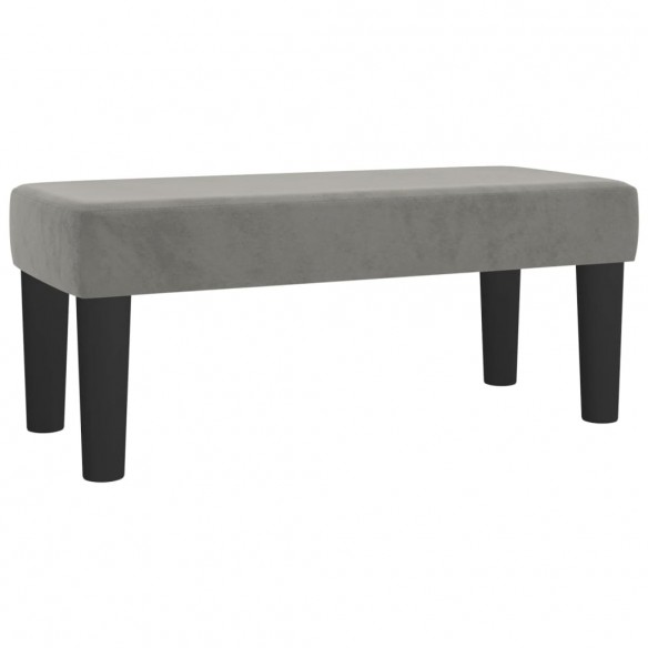 Cadre de lit et matelas Gris clair 90x190 cm Velours