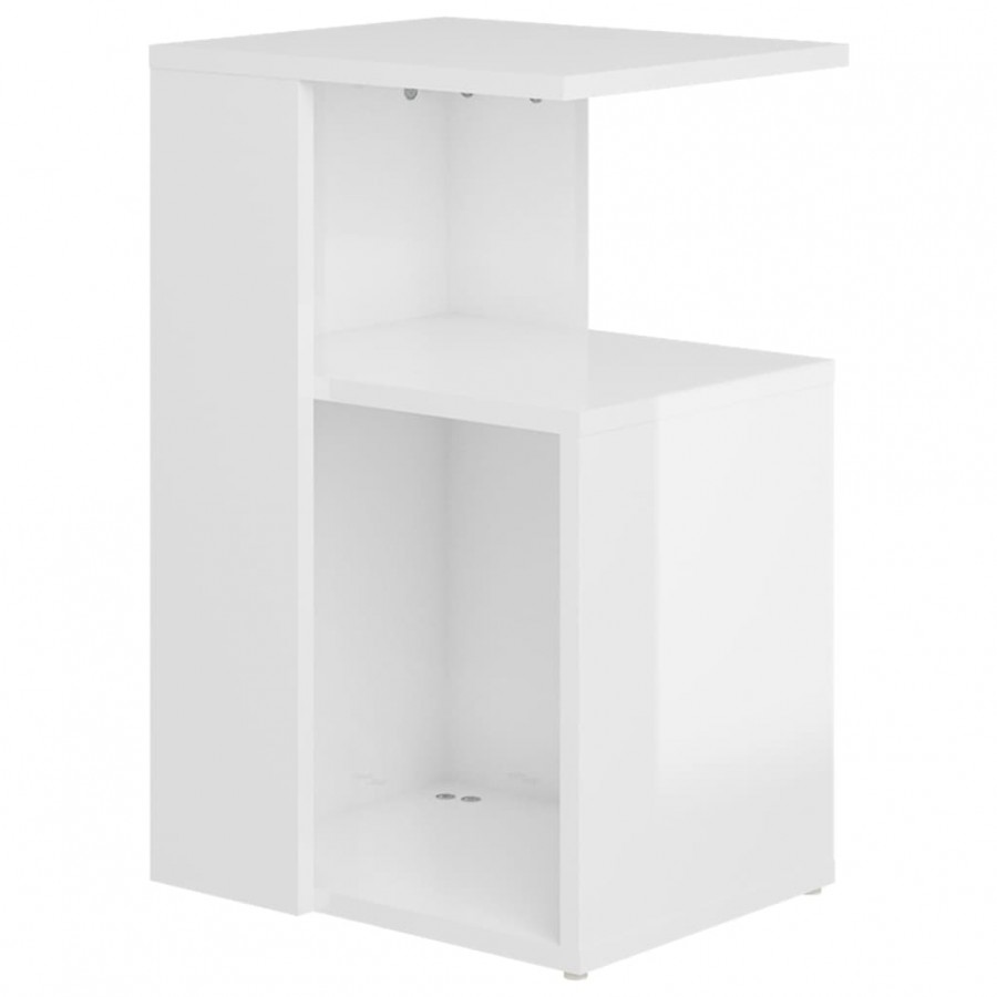 Table d'appoint Blanc brillant 36x30x56 cm Aggloméré