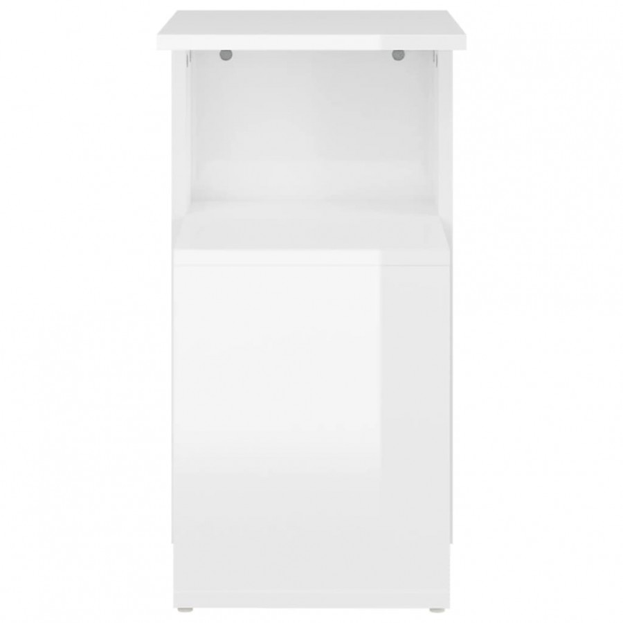 Table d'appoint Blanc brillant 36x30x56 cm Aggloméré