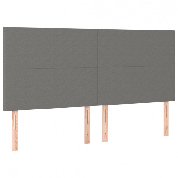 Tête de lit à LED Gris foncé 160x5x118/128 cm Tissu