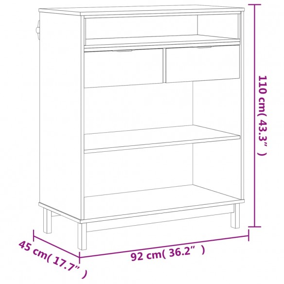 Table de bar FLAM 92x45x110 cm bois massif Pin