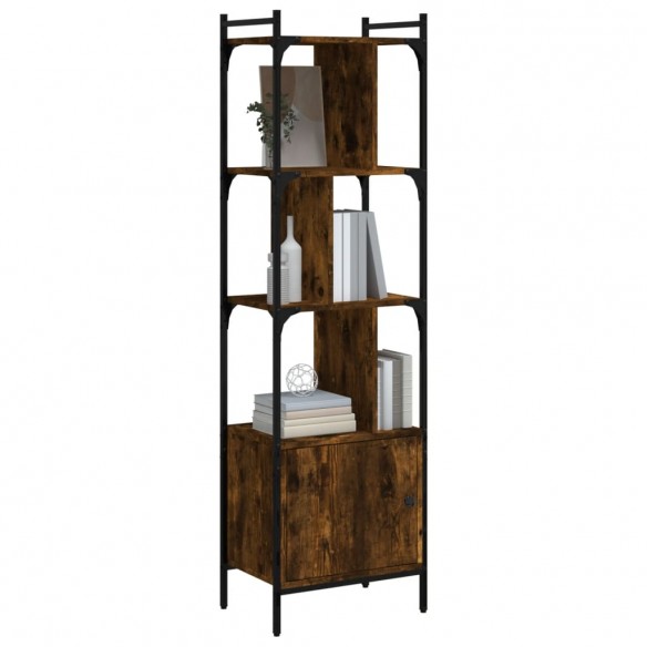 Bibliothèque avec porte chêne fumé 44,5x30x154,5 cm