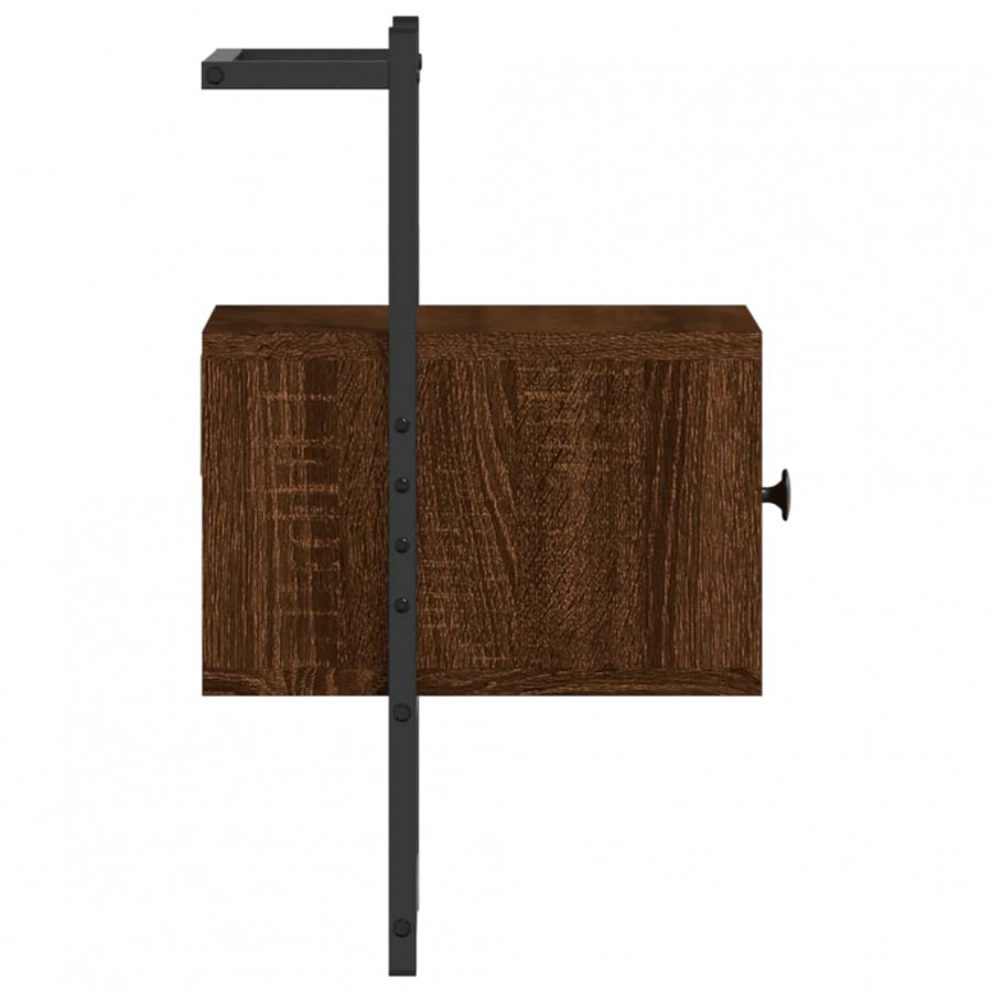 Table de chevet murale chêne brun 35x30x51 cm bois d'ingénierie