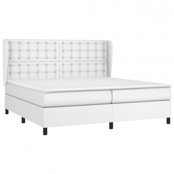 Cadre de lit avec matelas Blanc 200x200cm Similicuir