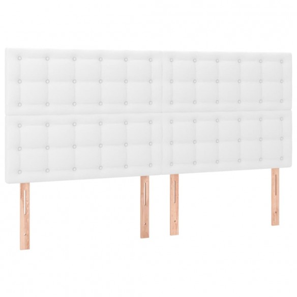 Cadre de lit avec matelas Blanc 200x200cm Similicuir