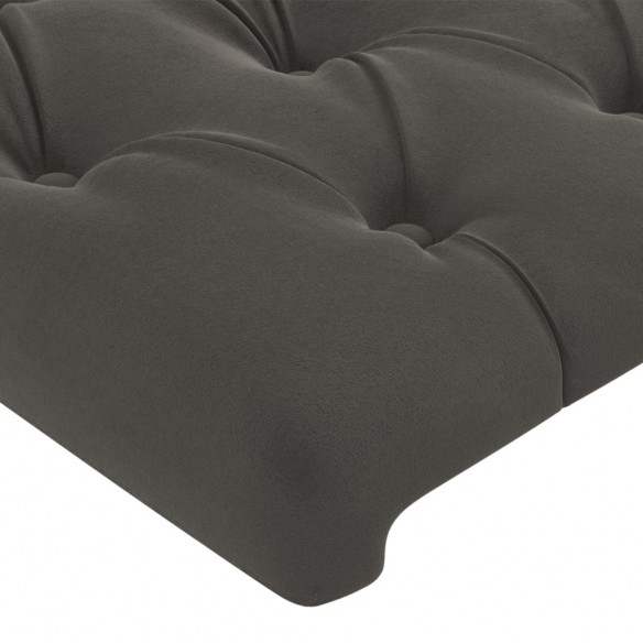 Têtes de lit 2 pcs Gris foncé 100x7x78/88 cm Velours