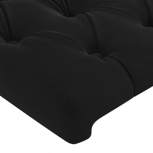 Cadre de lit avec tête de lit Noir 200x200 cm Velours