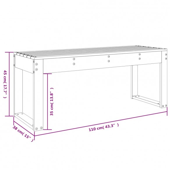 Banc de jardin 110x38x45 cm bois massif de pin