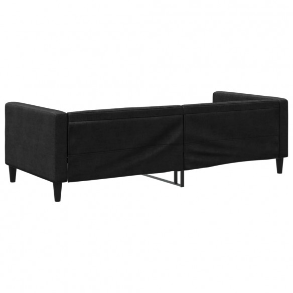 Lit de repos noir 90x200 cm tissu