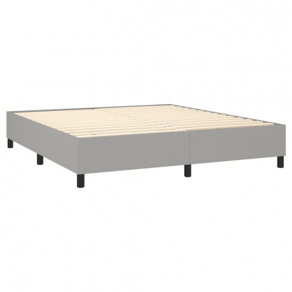 Cadre de lit avec matelas Gris clair 180x200cm Tissu