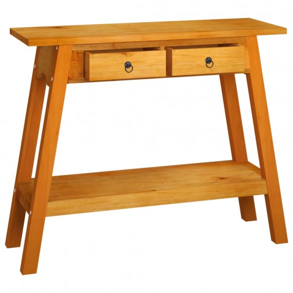 Table console avec tiroirs 90x30x75 cm bois d'acajou massif