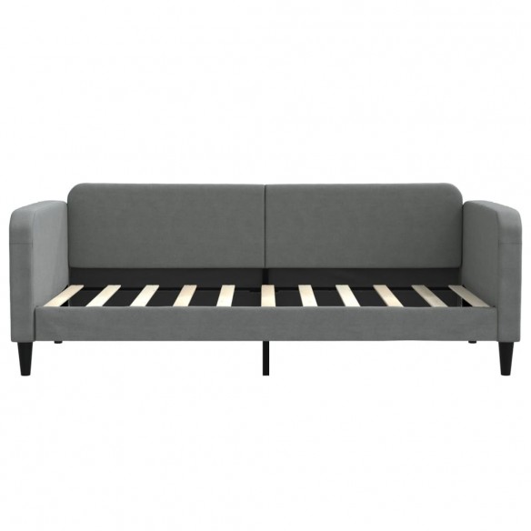 Lit de repos gris foncé 90x190 cm tissu