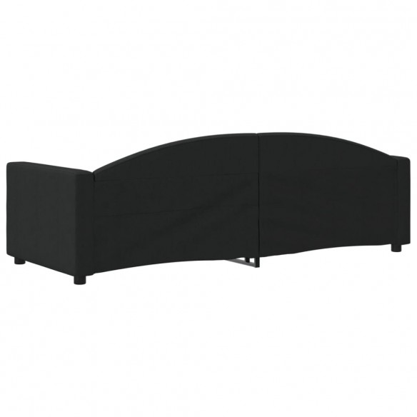 Lit de repos noir 80x200 cm tissu