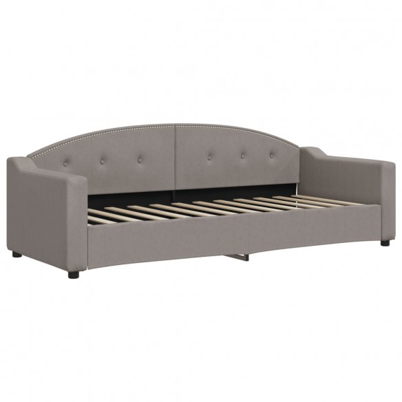 Lit de repos taupe 80x200 cm tissu