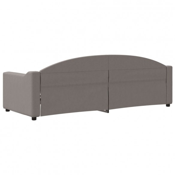 Lit de repos taupe 80x200 cm tissu