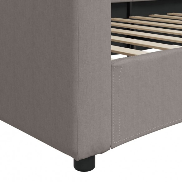 Lit de repos taupe 80x200 cm tissu