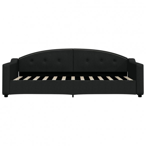 Lit de jour avec matelas noir 80x200 cm tissu