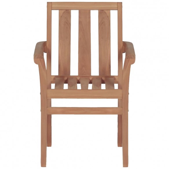 Chaises de jardin empilables 2 pcs Bois de teck solide