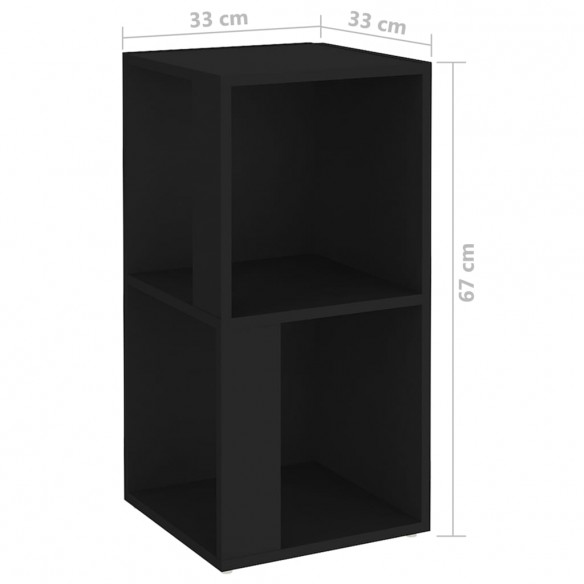 Armoire d'angle Noir 33x33x67 cm Aggloméré