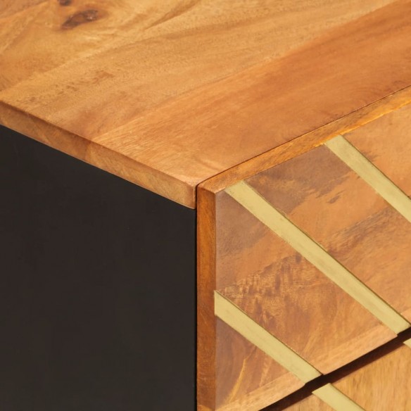 Table de chevet marron et noir 50x33x60 cm bois manguier solide