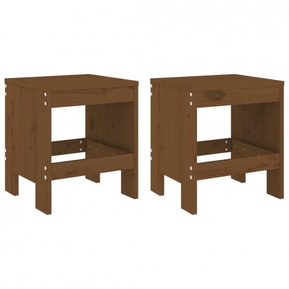 Tabourets de jardin 2 pcs marron miel 40x36x45 cm pin massif