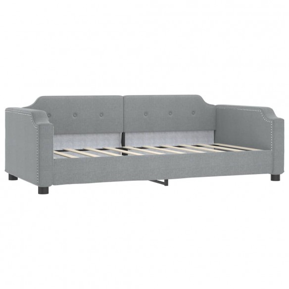 Lit de repos gris clair 90x200 cm Tissu