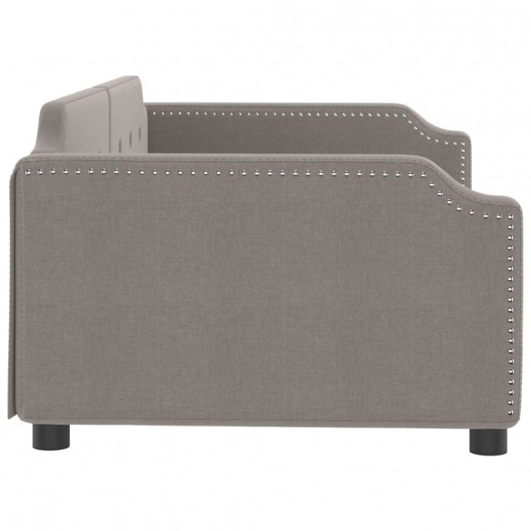 Lit de repos taupe 100x200 cm tissu