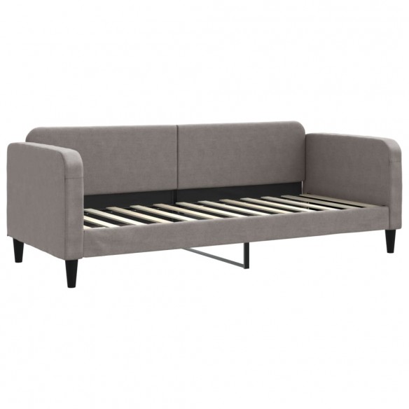 Lit de repos taupe 80x200 cm tissu