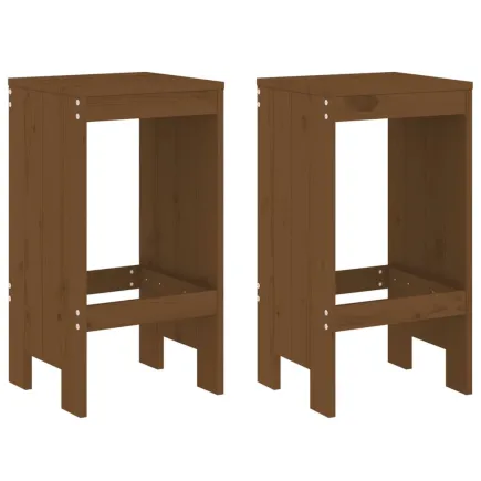 Tabourets 2 pcs marron miel 40x36x75 cm bois massif de pin 2