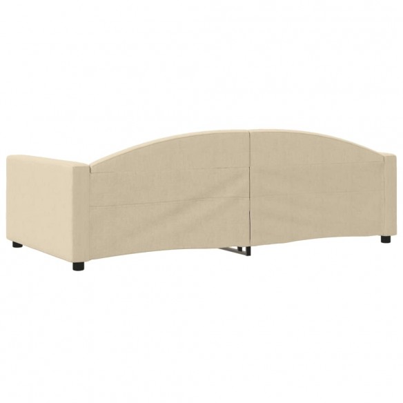 Lit de repos crème 100x200 cm tissu