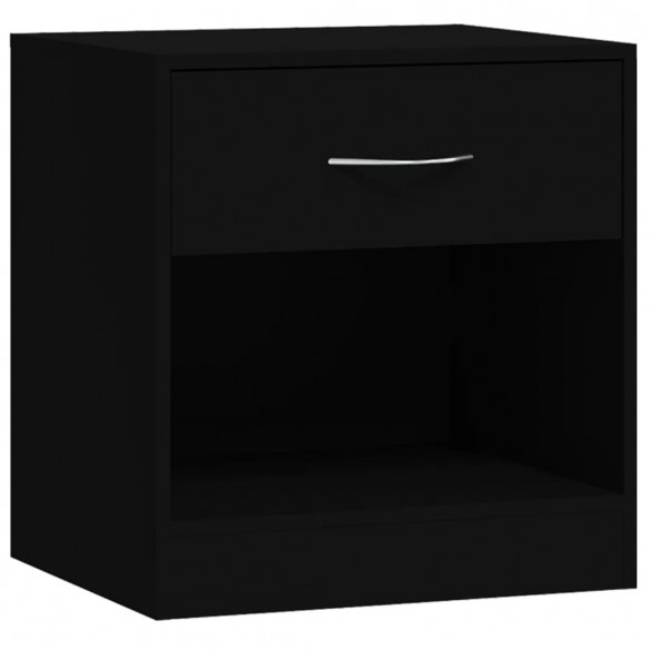 Tables de chevet 2 pcs avec tiroir Noir