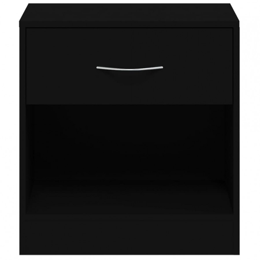 Tables de chevet 2 pcs avec tiroir Noir