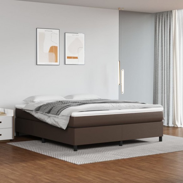 Sommier à lattes de lit avec matelas Marron 160x200 cm