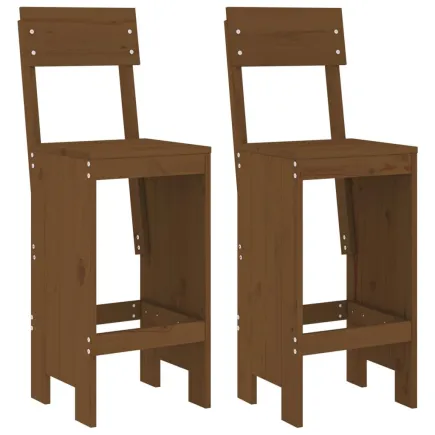 Tabourets 2 pcs marron miel 40x48,5x115,5 cm bois massif de pin 2