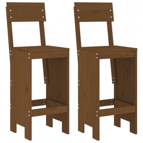 Tabourets 2 pcs marron miel 40x48,5x115,5 cm bois massif de pin