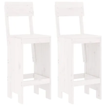 Tabourets de bar 2 pcs blanc 40x48,5x115,5cm bois massif de pin 2