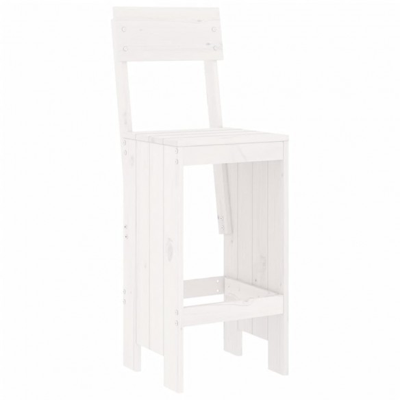 Tabourets de bar 2 pcs blanc 40x48,5x115,5cm bois massif de pin