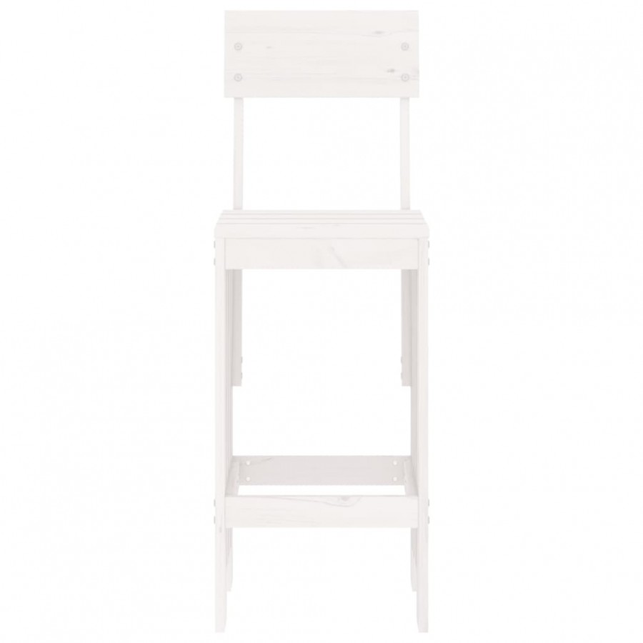Tabourets de bar 2 pcs blanc 40x48,5x115,5cm bois massif de pin