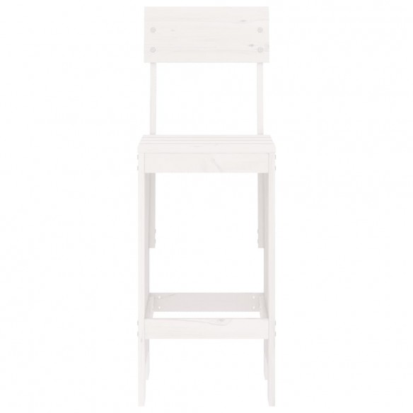 Tabourets de bar 2 pcs blanc 40x48,5x115,5cm bois massif de pin