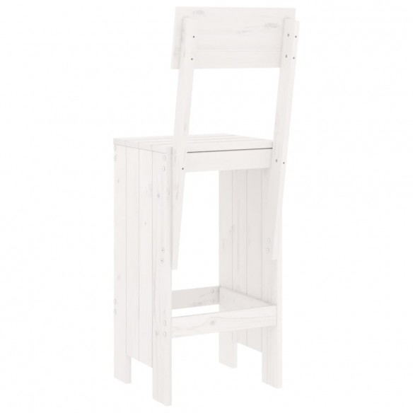 Tabourets de bar 2 pcs blanc 40x48,5x115,5cm bois massif de pin